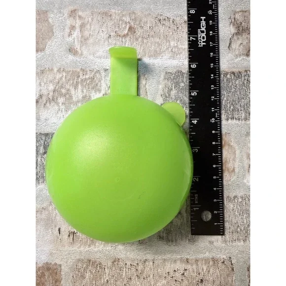 Tupperware Round Snack Container Lime Green Hinged Lid Portable Travel Case 4in - Picture 3 of 5